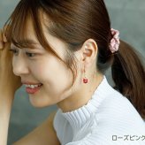 ピアス 金属アレルギー サージカルステンレス フープ 落ちない 引っかからない 外れにくい フック 花冠 しずく 雫 ドロップ ひと粒