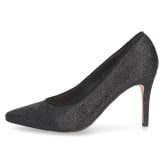 メルモ パンプス レディース ラメ ハイヒール 8.5cm ピンヒール ポインテッドトゥ 本革 日本製 2E 美脚 キラキラ 華やか MELMO 8112 ブラック