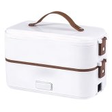 電熱弁当箱   FH-A08  ご飯が炊ける 2段 保温弁当箱　あったかランチ 電気式 ホワイト  今使えるクーポ   弁当 温め
