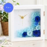プリザーブドフラワー フォトフレーム 時計 写真立て 花 ギフト プレゼント 母の日 敬老の日 還暦祝い 古希 喜寿 退職祝い 送別会 結婚祝い 出産祝い 新築祝い 誕生日 両親 妻 女性 母親 祖母 遺影 ペット メモリアル 木製 L版 L判 選べる8色 バラ ひまわり アレンジメント 記念品 贈り物 贈答 インテリア 御祝 サプライズ ウェディング 記念日 Lulu＊s ルルズ