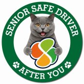カーサイン 高齢者マーク SENIOR SAFE DRIVER シャルトリュー マグネット 強力 直径13cm 肉球 日本製 車 ステッカー
