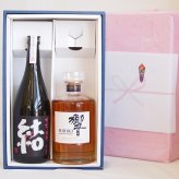 実りの秋の贈り物 感謝贈り物ボックス 洋酒焼酎2本セット（ウイスキー響700ml 芋焼酎結720ml）