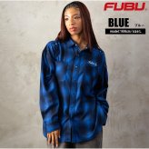 FUBU フブ チェックシャツ メンズ レディース fam-62100 スタッズ オンブレチェック ネルシャツ 長袖 シャツ スナップボタン 刺繍 オーバーサイズ ストリート ヒップホップ ダンス カジュアル M L XL XXL 2026FW Karlas