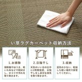 夏ラグ 夏用カーペット い草ラグ 花ござ カーペット 格子柄 ナチュラル シンプル 和室 洋室 裏不織布滑り止め 滑りにくい 抗菌防臭 消臭 お手入れ簡単 夏快適さらさら 本間6畳 (約286×382cm）