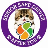 カーサイン 高齢者マーク SENIOR SAFE DRIVER ミヌエット ステッカー シール 直径13cm 肉球 日本製 車