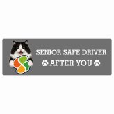 カーサイン 高齢者マーク SENIOR SAFE DRIVER キムリック ステッカー シール 長方形 20x6.7cm 肉球 日本製 車