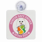 カーサイン 高齢者マーク SENIOR SAFE DRIVER ペルシャ 車内用 吸盤タイプ 収れん火災防止タイプ 肉球 日本製 車 ステッカー