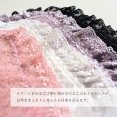 日本製 レースハンカチ タオル ハンカチ 巾着付き おしゃれ かわいい レディース 上品 綿100％ 上品 ブラック ギフト 吸水性 プチギフト LALUICE