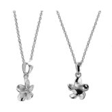 ゴールド ネックレス ハワイアンジュエリー ネックレス ホワイトゴールド ネックレス プルメリア 14K K14ゴールド ダイヤモンド ジルコニア 14k カットあずきチェーン太0.9mm ギフトラッピング可能 彼女 妻 女性 レディース プレゼント ハロウィン 【品番：CG-GP109W-CH123】