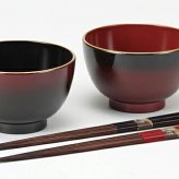 ぼかし塗　汁椀ペア（箸付） インテリア 漆器 盆 カタログギフト 景品 粗品