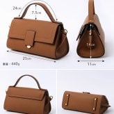 ハンドバッグ レディース かぶせ 牛革 本革 シボ ショルダーベルト 2way B6 横向き 上品 通勤 フォーマル オケージョン 小さめ きれいめ 斜めがけ 肩掛け バッグ HALEINE アレンヌ セレモニー 入学式 卒業式 結婚式 お呼ばれ 4F 4FB (07000404r)
