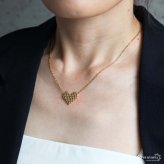 ステンレス ピクセルハートネックレス 18KGP ドット レディース ハートモチーフ ゴールドカラー 小ぶり ペンダント 首飾り 大人可愛い きれいめ 上品 おしゃれ 女性用 アクセサリー デイリー 普段使い トレンド 注目 旬