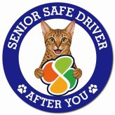 カーサイン 高齢者マーク SENIOR SAFE DRIVER オシキャット マグネット 強力 直径13cm 肉球 日本製 車 ステッカー