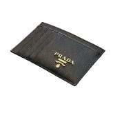 【専用袋・紙袋付 PRADAカードケース】プラダ VITELLO ヴィッテロ カードケース 1MC053 2B6P NERO ブラック サフィアーノレザー 牛革 薄型 カードホルダー 8枚収納 パスケース メンズ レディース ラッピング無料 ギフト プレゼント