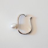 ［pearl609］片耳用 あこや真珠 6mm - 6.5mm ホワイトピンク イヤーカフ SV