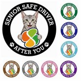 カーサイン 高齢者マーク SENIOR SAFE DRIVER エジプシャンマウ ステッカー シール 直径13cm 肉球 日本製 車