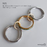 ステンレス 3連リング コネクテッドリング ごつめ ワイド ボリューム ゴールド シルバー コンビ 指輪 重厚感 太め 大きめ 存在感 メタル 重ね 大人っぽい グリーンストーン キラキラ レディース 女性 金属アレルギー対応