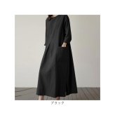 ワンピース 長袖 レディース 通販 春秋 秋冬 チュニック aライン ロング丈 大人 可愛い おしゃれ シンプル かわいい 七分袖 ロングワンピース クルーネック ゆったり マキシ丈 20代 30代 40代 50代 婦人服