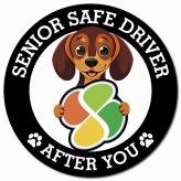 カーサイン 高齢者マーク SENIOR SAFE DRIVER ダックスフンド マグネット 強力 直径13cm 肉球 日本製 車 ステッカー