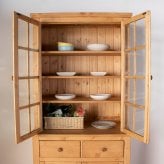 食器棚 FARMER 完成品 無垢材 パイン材 天然木 幅120cm・幅90cm W120xD45xH195cm / W90xD45xH195cm キッチン収納 カップボード 収納家具 ライトブラウン おしゃれ 新生活