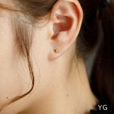 セカンドピアス つけっぱなし k18 k14 18金 猫 ネコ ねこ 軸太0.65mm ポスト9mm レディース シンプル プレゼント