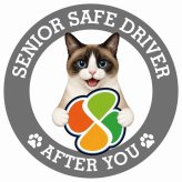 カーサイン 高齢者マーク SENIOR SAFE DRIVER スノーシュー ステッカー シール 直径13cm 肉球 日本製 車