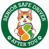 カーサイン 高齢者マーク SENIOR SAFE DRIVER 茶白 ステッカー シール 直径13cm 肉球 日本製 車