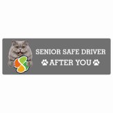 カーサイン 高齢者マーク SENIOR SAFE DRIVER ブリティッシュロングヘア ステッカー シール 長方形 15x5cm 肉球 日本製 車