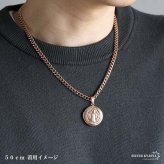 ステンレス ロケットネックレス HIPHOP 喜平チェーンネックレス ロケットペンダント 写真 記念 思い出 50cm 60cm ピンク 聖ベネディクト 6面カット メンズ 男性 金属アレルギー対応