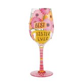 Lolita ワイングラス Best Sister Ever 22.9cm 最高の姉/妹 | かわいい おしゃれ ポップ モダン デザイン食器 アート ロリータ･ヤンシー 正規輸入品