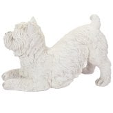 置物 woobia ウービア 犬 ウェスティ ウエストハイランドホワイトテリア 小 幅26cm 伏せ 白い犬 リアル 本物そっくり イギリス生まれ 職人手彩色 縁起物 戌年 玄関 インテリア 新築祝い 引っ越し祝い 開店祝い 出産祝い 誕生日 お祝い ギフト プレゼント 犬好き