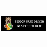 カーサイン 高齢者マーク SENIOR SAFE DRIVER ケアーンテリア ステッカー シール 長方形 20x6.7cm 肉球 日本製 車