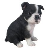 置物 woobia ウービア 犬 ボステリ 右向きボストンテリア 黒白 高さ16.2cm 子犬 タキシード犬 リアル 本物そっくり イギリス生まれ 職人手彩色 縁起物 戌年 玄関 インテリア 新築祝い 引っ越し祝い 開店祝い 出産祝い 誕生日 お祝い ギフト プレゼント 犬好き ボストンテリア好き
