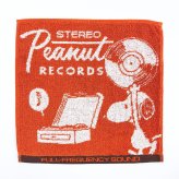 スヌーピー ミニタオル RECORDS オレンジ ハンカチ SNOOPY