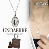 ショッパー付き ウノアエレ 18金 ホワイトゴールド メダイ ネックレス ペンダント K18WG K18 18K 日常使い マリア 幸運 お守り アイテム 金 イタリア製 おしゃれ シンプル 贈り物 女性 親友 彼女 母 妻 誕生日 プレゼント 婚約 結婚記念日 成人式 19歳 20歳 ギフト ランキング お祝い クリスマスプレゼント