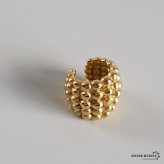 ステンレス つぶつぶ 5連イヤーカフ 大ぶり メタルイヤーカフ 存在感 ゴールド 18KGP 片耳1点 可愛い プチプラ 耳の穴不要 痛くない レディース 女性 金属アレルギー対応フェイクピアス ノンホール イヤリング