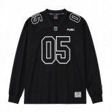 FUBU フブ ゲームシャツ メンズ レディース fam-62713 フットボールシャツ 長袖 Vネック ナンバリング 迷彩 チョコチップ カモフラ ロンT オーバーサイズ ストリート ヒップホップ ダンス カジュアル M L XL XXL 2026FW Karlas