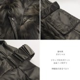 ファー付きコート コート フォックス トリミング ベルト付き レディース 中綿入り シルバーフォックス 冬 アウター レディースコート 中綿コート フォックスファー リアルファー 秋 冬 ギフト プレゼント 6F (02000073r)