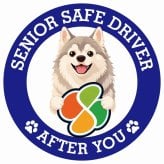 カーサイン 高齢者マーク SENIOR SAFE DRIVER ウルフドッグ ステッカー シール 直径13cm 肉球 日本製 車