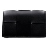 ボッテガヴェネタ BOTTEGA VENETA カードケース 名刺入れ メンズ レディース マキシイントレチャート 本革 レザー ブラック 黒 スナップボタン ビジネスカードケース 679849 V47V2 8803