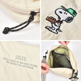 ショルダーバッグ スヌーピー ソレイユ SNOOPY パフショルダー S ミニ 斜め掛け レディース SOLEIL PEANUTS ピーナッツ 刺繍 ワンポイント かわいい ミニバッグ ポーチ 小さめ ポシェット ナイロン カジュアル おしゃれ アイボリー ブラック カーキ 4089801 旅行 大人 子ども
