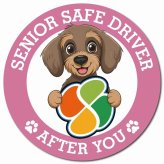 カーサイン 高齢者マーク SENIOR SAFE DRIVER ワイヤーヘアードダックスフンド マグネット 強力 直径13cm 肉球 日本製 車 ステッカー