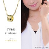 ゴールド ネックレス ハワイアンジュエリー ネックレス ゴールド ペアネックレス 2本セット スクロールチューブ K10 10Kあずきチェーン太0.7mm 2本セット ギフトラッピング可能 大人 友達 シンプル BY THE SEA バイザシー カップル 夫婦 プレゼント ハロウィン 【品番：CG-GP127P】