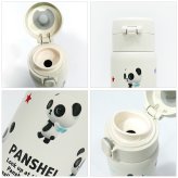 パンシェル ワンプッシュ ステンレス ボトル 真空二重 480ml 軽量 水筒 保温 保冷 魔法瓶 パンダ パンデビ 90年代パンシェル