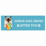 カーサイン 高齢者マーク SENIOR SAFE DRIVER バーマン ステッカー シール 長方形 15x5cm 肉球 日本製 車