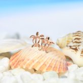 ハワイアンジュエリー ピアス ホヌ ピンクゴールド ピアス 幸せ運ぶホヌピアス スタッドピアス 海の守り神 片耳(1個)購入可 K14 14K シリコンキャッチ 20G ゲージ BY THE SEA バイザシー 彼女 妻 女性 レディース 誕生日 プレゼント ハロウィン 【品番：GE106R】