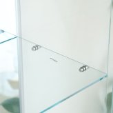 不二貿易 ガラスコレクションケース 幅60cm ワイド 背面ミラー 4段 強化ガラス フィギュアケース 推し活収納 隠しキャスター付き