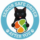 カーサイン 高齢者マーク SENIOR SAFE DRIVER 黒 ステッカー シール 直径13cm 肉球 日本製 車