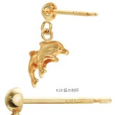 K18 ゴールド ピアス 18金 18K 18Kイエローゴールド 18Kピンクゴールド 18Kホワイトゴールド イルカ ドルフィン 揺れる 小さい 小ぶり 可愛い 華奢 上品 彼女 妻 女性 レディース 誕生日 プレゼント ハロウィン 【品番：RME-MF-1218】