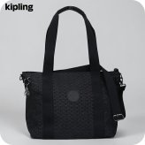 キプリング トートバッグ レディース ブランド Kipling アッセーニ S ロゴ ワンポイント 総柄 2WAY KI6232-K59 Signature Emb 黒